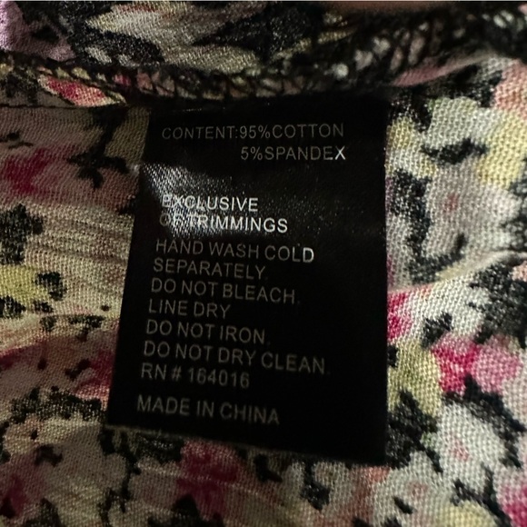 Calessa Black Floral Button up Blouse, EUC! - Picture 7 of 8